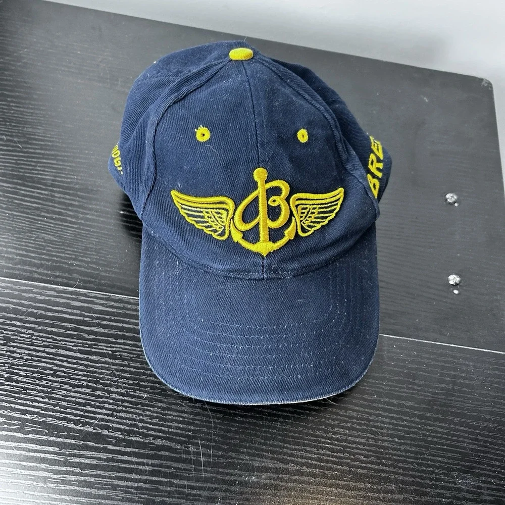 VTG BREITLING Cap Hat Men Strapback Blue Swiss Chronographs Timepiece Embroidery